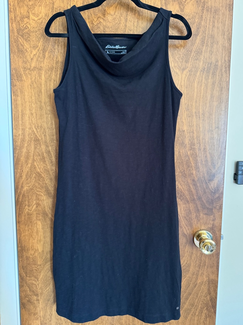 Eddie Bauer Black Sleeveless Cowl-Neck Mini Dress